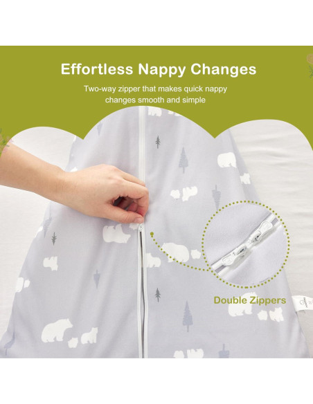 Saco de Sueño 1.5 TOG Oso 100% Algodón Orgánico Bebé 18-36 Meses