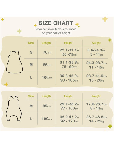 Saco de Sueño 1.5 TOG Oso 100% Algodón Orgánico Bebé 18-36 Meses