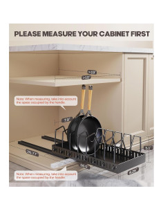 Organizador de Ollas y Sartenes Lozovin 2 Paquetes 8 Divisores Negro 2