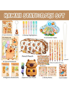 Juego de Papelería Kawaii Zadoreck - 28 Piezas para Niños 2