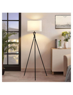 Lámpara de Pie Trípode Luvkczc Negra y Blanca 155 cm