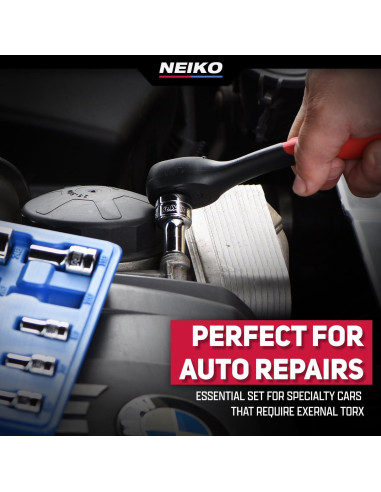 Juego de Enchufes Torx Plus Externos Neiko 10 Piezas