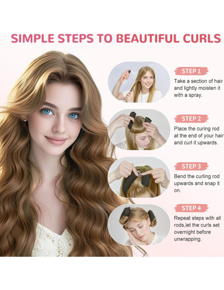 Set de Rizadores Sin Calor Frnoip - 6 Piezas para Cabello