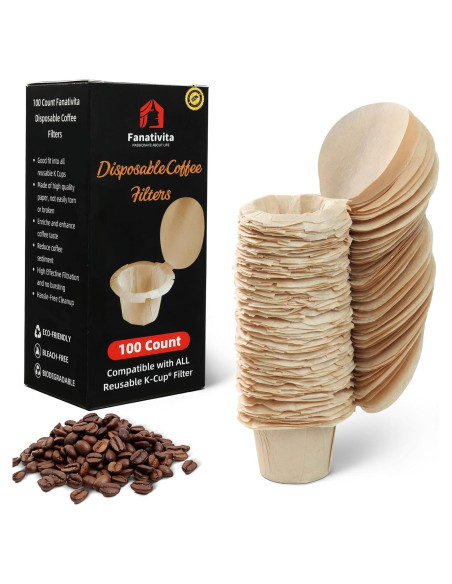 Filtros Desechables K Cup Fanativita 100 Unidades Sin Blanquear
