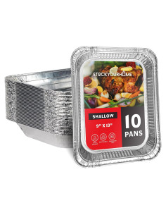 Bandejas de Aluminio Desechables 10 Piezas 9x13 cm Poco Profundas