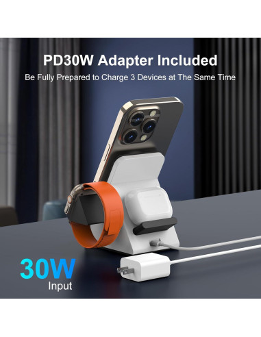 Estación de Carga Inalámbrica 3 en 1 Xiamei 15W MagSafe