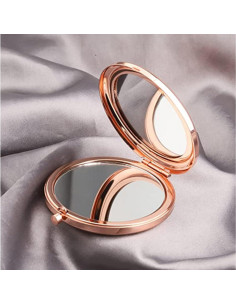 Espejo de Maquillaje Compacto MYOSPARK 7.1x6.6 cm Doble Cara 2
