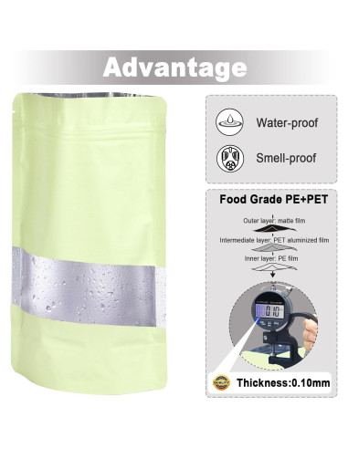 Bolsas Mylar ODDIER 3.5x5" 120pcs Reutilizables Beige