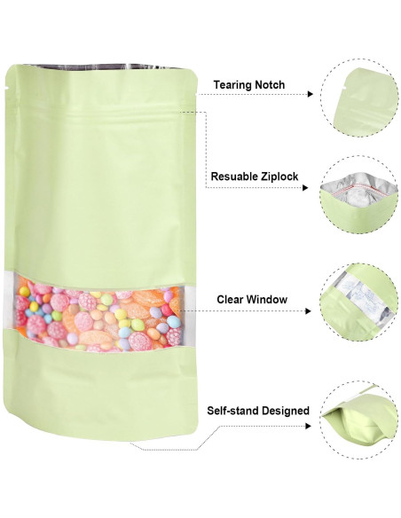 Bolsas Mylar ODDIER 3.5x5" 120pcs Reutilizables Beige