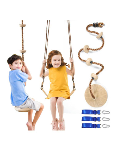 Columpio de árbol Perantlb con cuerda de escalar Caqui 2.01m