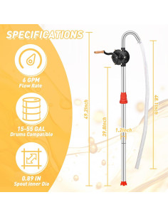 Bomba Manual de Tambor PARGAGAM 55 Galones 22.7 L/min 2