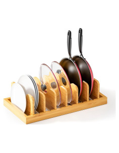Organizador de tapas de olla MinBoo de bambú 7 divisores 39.1x20.6cm