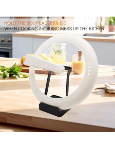 Soporte para Tapas de Olla y Cucharas Vocheer, Acero Inoxidable, 10x10x15 cm 2