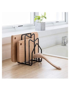 Soporte para Tabla de Cortar SUNFICON Acero Negro 12.5x14.5x21.5cm