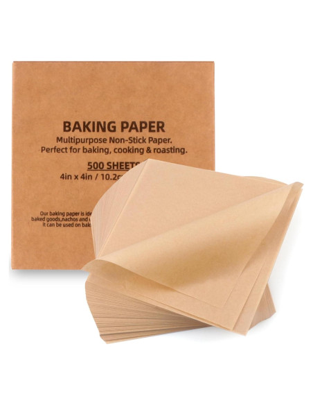 500 Hojas de Papel Pergamino para Hornear Tikxlafe 10x10cm