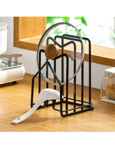 Soporte para Tabla de Cortar SUNFICON Acero Negro 12.5x14.5x21.5cm 2