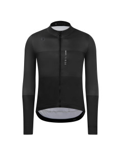 Jersey de Ciclismo Térmico GCRFL Hombre Forro Polar Negro