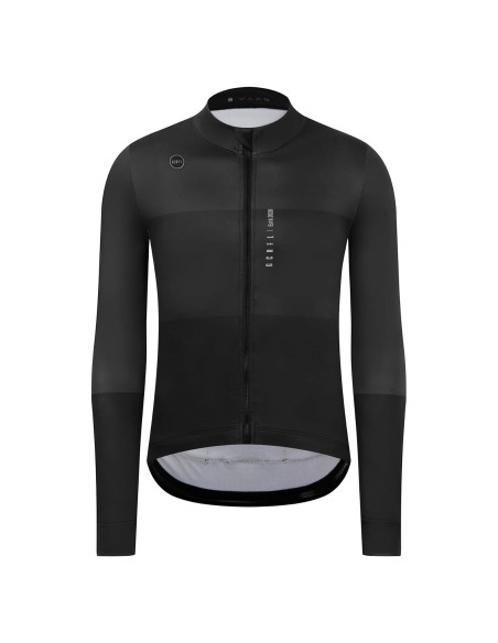 Jersey de Ciclismo Térmico GCRFL Hombre Forro Polar Negro