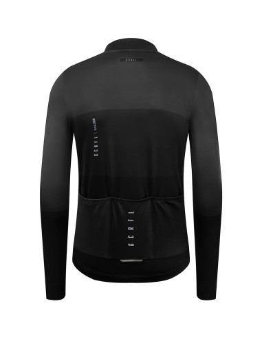 Jersey de Ciclismo Térmico GCRFL Hombre Forro Polar Negro