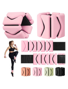 Pesas de Muñeca y Tobillo Grednfhat Ajustables 0.9kg Rosa
