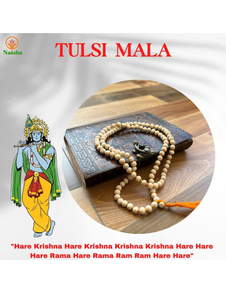 Mala de Oración Naisha - Paquete de 4 Tulsi, Loto, Vaijanti y Cristal