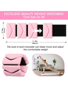 Pesas de Muñeca y Tobillo Grednfhat Ajustables 0.9kg Rosa 2