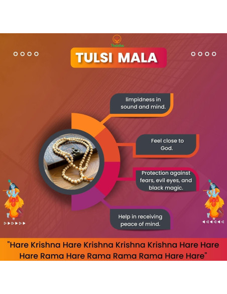 Mala de Oración Naisha - Paquete de 4 Tulsi, Loto, Vaijanti y Cristal
