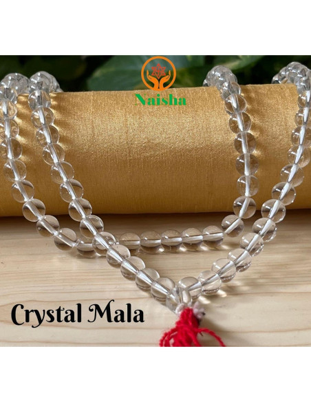 Mala de Oración Naisha - Paquete de 4 Tulsi, Loto, Vaijanti y Cristal