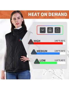 Chaleco Calentado Unisex 16000mAh DC 7.4V Ligero Negro 2