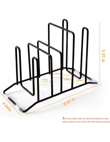 Soporte para Tablas de Cortar DorineRack Acero Inoxidable Negro