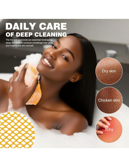 Esponja de Red Africana DTFRLD con Mangos - Exfoliante Suave