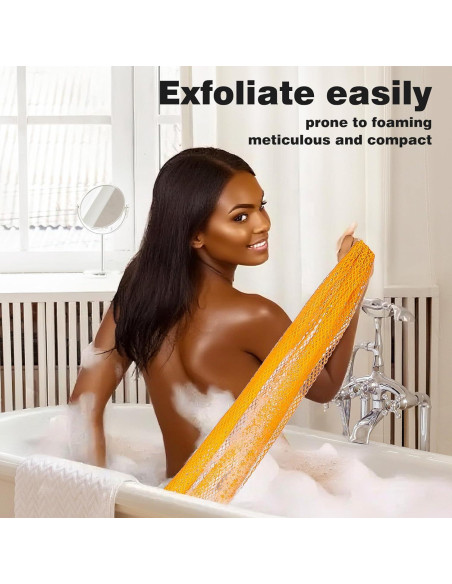 Esponja de Red Africana DTFRLD con Mangos - Exfoliante Suave