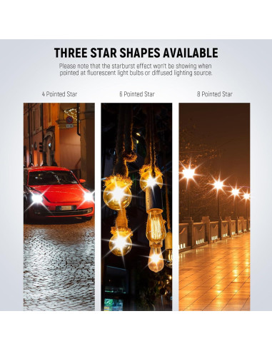 Filtro de Estrella NEEWER 58mm 4/6/8 Puntas HD Aluminio