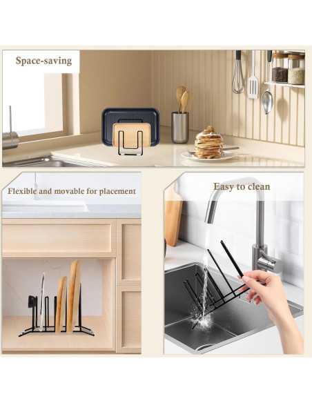 Soporte para Tablas de Cortar DorineRack Acero Inoxidable Negro