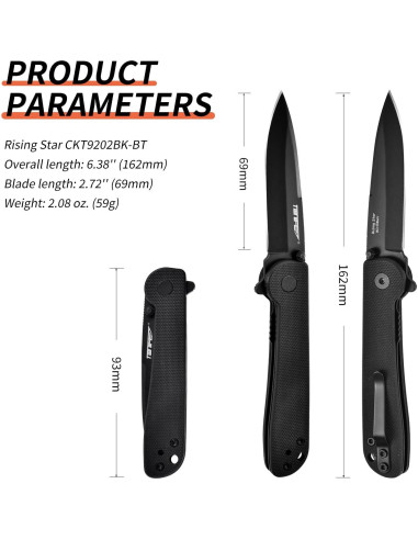 Cuchillo Plegable TONIFE RisingStar para Camping 16.2cm
