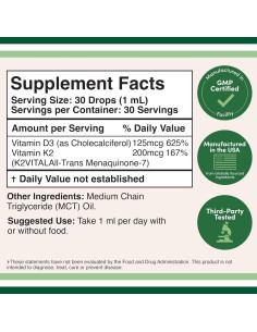 Vitamina D3 K2 5000 UI Gotas Líquidas 30 ml Double Wood 2