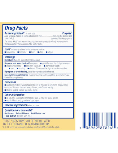 Boiron Oscillococcinum 30 Dosis - Alivio Homeopático Gripe