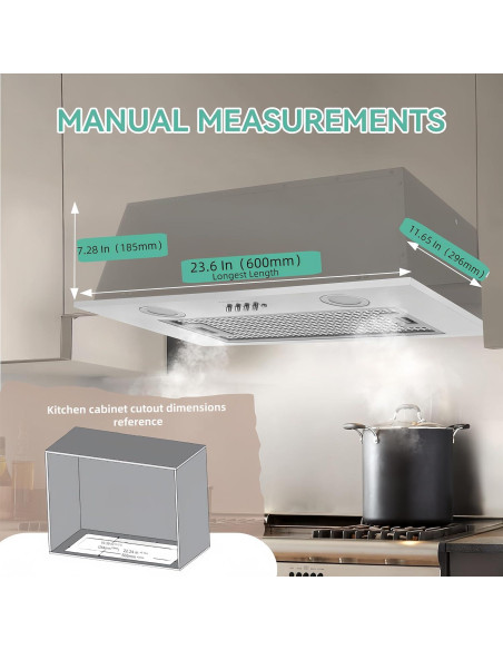 Campana Extractora KENDRAJA 23.6" Acero Inoxidable 400 CFM