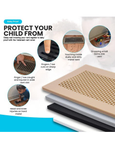 Cubierta de Ventilación a Prueba de Niños Vakavasti 2pcs Gris 2