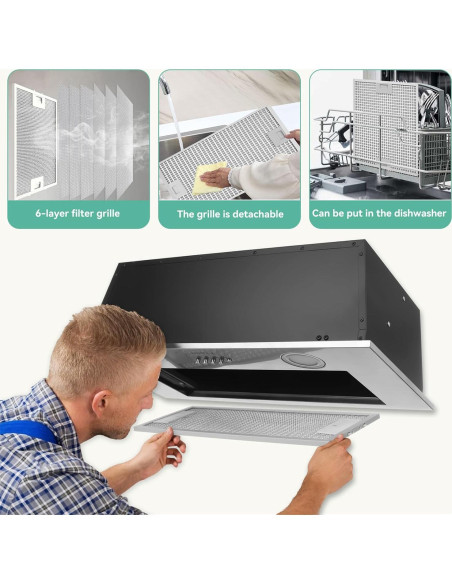 Campana Extractora KENDRAJA 23.6" Acero Inoxidable 400 CFM