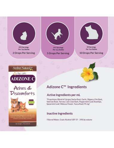 Suplemento Herbal Adizone C Amber NaturalZ para Gatos 28g