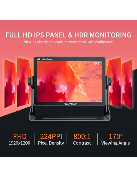 Monitor de Campo FEELWORLD LUT11H 10.1" 2000nit Táctil HDMI