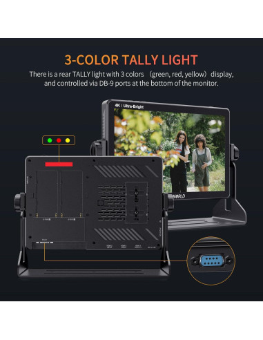 Monitor de Campo FEELWORLD LUT11H 10.1" 2000nit Táctil HDMI