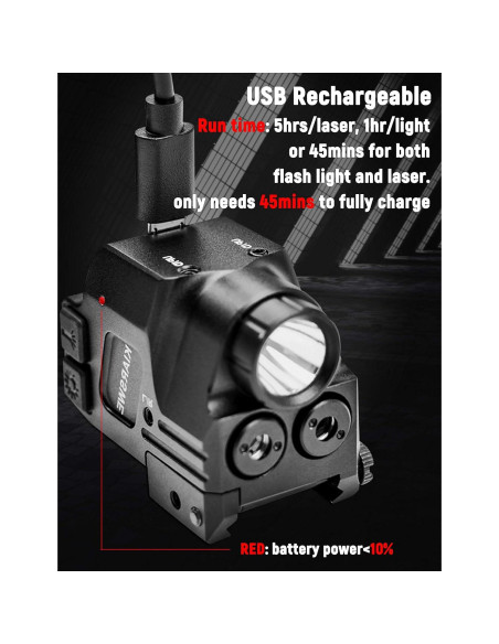 Combo Luz Láser Verde KIARSWE 500 Lúmenes Recargable USB