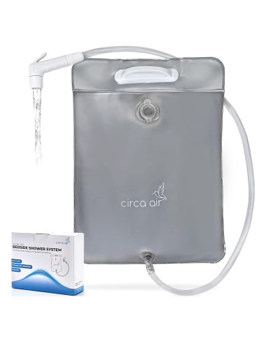 Ducha de Cama Portátil Circa Air 9.5L Plateada para Lavado de Cabello