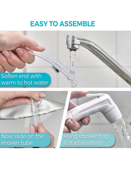 Ducha de Cama Portátil Circa Air 9.5L Plateada para Lavado de Cabello