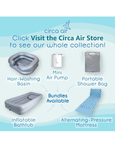 Ducha de Cama Portátil Circa Air 9.5L Plateada para Lavado de Cabello