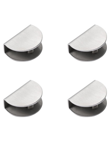 4 Soportes de Estante de Vidrio Acero Inoxidable Ajustables 10mm