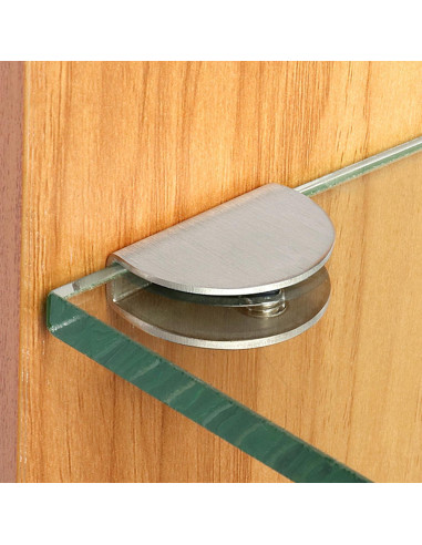 4 Soportes de Estante de Vidrio Acero Inoxidable Ajustables 10mm