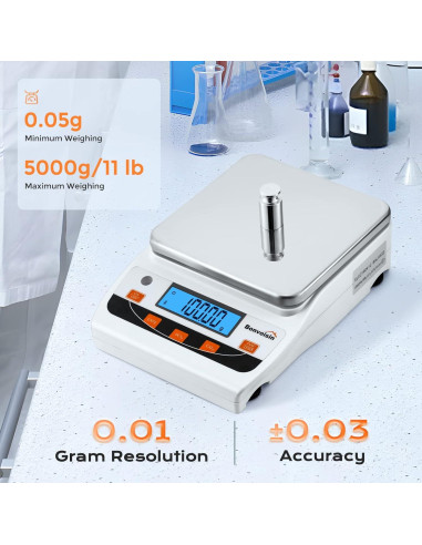 Balanza de Laboratorio Bonvoisin 5000g/0.01g Alta Precisión
